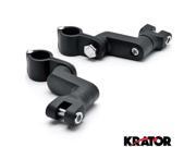 Krator® Black 1 Engine Guard Bowleg Foot Peg Clamps For Kawasaki Eliminator BN 125 250 600 900