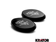 Krator® Mirror Block Off Base Plates Logo Engraved Black For 2006 Kawasaki Ninja ZX10R