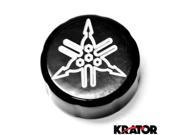 Krator® Motorcycle Fluid Black Reservoir Cap Logo Engraved For Yamaha YZF R1 R1S R6 R6S 600R