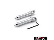 Krator® Rear Spike Chrome Foot Pegs Motorcycle Footrests For Kawasaki ZX750 Ninja 750R 1987 1990