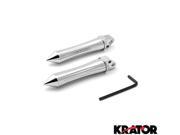 Krator® Suzuki GSXR 600 750 TLR1000S REAR PEGS Foot Pegs SPIKE Chrome Billet Aluminum Foot Pegs Left Right Sides Motorcycle GSXR 600 750 Hayabusa SV650 10