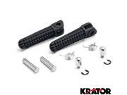 Krator® Black Front Foot Rest Pegs for Yamaha YZF R1 R6 R6S FZS 600 TDM 900 XJ Diversion Black Motorcycle Foot Pegs Footrests Left Right