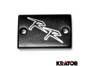 Krator® Motorcycle Fluid Black Reservoir Cap Logo Engraved For 2004 2008 Honda CBR 1000RR