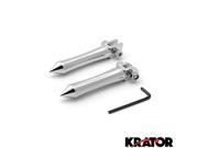 Krator® Front Spike Chrome Foot Pegs Motorcycle Footrests For 1998 2003 Yamaha R1 YZF R1