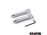 Krator® Front Spike Chrome Foot Pegs Motorcycle Footrests For Suzuki GSX R1000 2001 2002