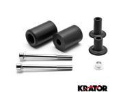 Krator® No Cut Frame Sliders Crash Protector Black Delrin For 2014 Kawasaki Ninja ZX 6R ZX6R