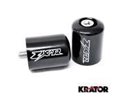 Krator® Black Bar Ends Logo Hand Grip Handlebar End Caps For 2002 2003 Kawasaki ZZR1200