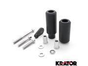 Krator® Black Frame Slider Delrin Fairing Crash Protector For 2005 2006 Kawasaki ZX 6R ZX 6RR 636