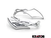 Krator® Diamond Twist Custom Chrome Motorcycle Mirrors For Vespa LX S LXV 50 150