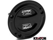 Krator® Black Keyless Gas Cap Twist Off Fueltank Fuel Cap For Suzuki GSXR Logo Engraved