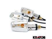 Krator® Motorcycle 4 pcs Clear Spear Turn Signals Lights For Kawasaki KZ 400 650 750 1000 1100 1300