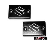 Krator® Motorcycle Fluid Black Reservoir Cap Logo Engraved For 2006 Suzuki Boulevard S83