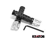 Krator® Black Front Foot Pegs Set Left Right Footrests For Suzuki GSX R 600 1992 1993