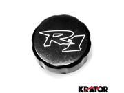 Krator® Motorcycle Fluid Black Reservoir Cap Logo Engraved For 1998 2000 Yamaha YZF R1