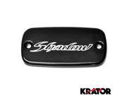 Krator® Motorcycle Fluid Black Reservoir Cap Logo Engraved For 2003 2012 Honda VTX1300