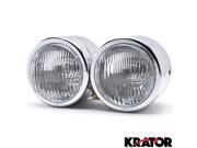 Krator® Chrome Twin Headlight Motorcycle Double Dual Lamp For Honda Gold Wing Goldwing GL 500 650 1000 1100