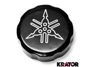Krator® Motorcycle Fluid Black Reservoir Cap Logo Engraved For 2004 2012 Yamaha YZF R6