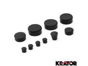 Krator® Black Rubber Motorcycle Frame Fairings Plugs Set For 2009 Suzuki GSXR 600