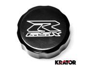 Krator® Motorcycle Fluid Black Reservoir Cap Logo Engraved For 1992 2002 Suzuki GSXR 600