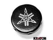 Krator® Motorcycle Fluid Black Reservoir Cap Logo Engraved For 2001 2009 Yamaha FZ1 Fazer 1000