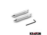 Krator® Front Spike Chrome Foot Pegs Motorcycle Footrests For Honda VTR1000 Super Hawk 1999 2005