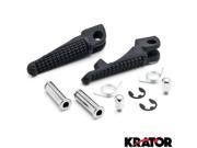 Krator® Black Motorcycle Foot Pegs Footrests Left Right For Kawasaki ZX 6R 2003 2014 Front