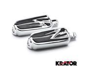 Krator® Tribal Design Front Rear Footpeg Foot Rests Chrome For Harley Davidson Male Style Footpeg Mount