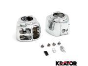 Krator® Chrome Handlebar Switch Housing Control Cover Kit For 2000 2004 Harley Davidson Softail