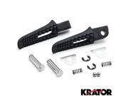 Krator® Black Rear Foot Rest Pegs for Suzuki GSXR 600 750 1000 Hayabusa B KING V Strom Black Motorcycle Foot Pegs Footrests Left Right