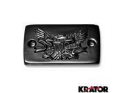 Krator® Motorcycle Fluid Black Reservoir Cap Logo Engraved For 1996 1999 Suzuki Intruder 1400