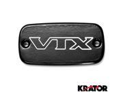 Krator® Motorcycle Fluid Black Reservoir Cap Logo Engraved For 2002 2011 Honda VTX 1800