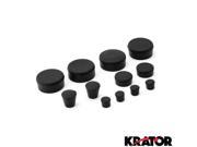 Krator® Black Rubber Motorcycle Frame Fairings Plugs Set For 2007 2008 Suzuki GSXR 1000 GSX R1000