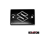Krator® Motorcycle Fluid Black Reservoir Cap Logo Engraved For 2007 2011 Suzuki GSF 1250S SA
