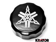 Krator® Motorcycle Fluid Black Reservoir Cap Logo Engraved For 2005 Yamaha YZF R6