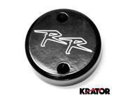 Krator® Motorcycle Fluid Black Reservoir Cap Logo Engraved For 2000 2005 Honda CBR 1000RR