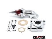 Krator® NEW Chrome Spike Intake Air Cleaner Filter Kit For 2014 2015 Harley Davidson Ultra Limited FLHTK