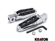 Krator® Tombstone Motorcycle Foot Peg Footrests Chrome L R For Kawasaki Vulcan 1500 1600 Mean Streak 02 2008 Frnt