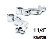 Krator® Chrome 1 1 4 Engine Guard Bowleg Footpeg Clamps for Harley Davidson 1200 Nightster XL1200N 2009 2012