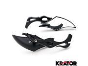 Krator® Diamond Twist Custom Black Motorcycle Mirrors For Harley Davidson Police FLHP