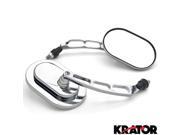 Krator® Custom Rear View Mirrors Chrome Pair w Adapters For Harley Davidson XL Sportster 1200 Custom