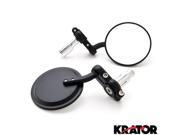 Krator® Black Bar End Mirrors Round 3 Convex Mirror 7 8 For Suzuki Katana GSX 600 650 750 1100