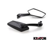 Krator® Custom Rear View Mirrors Black Pair w Adapters For Honda CX FT GB 360 500 650