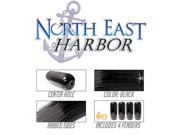 NEH® Center Hole Ribbed Boat Pontoon Fender 10 x 28 4pcs Inflatable Vinyl Mooring Bumpers Guard Dock Docking Black