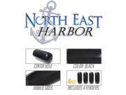 NEH® Center Hole Ribbed Boat Pontoon Fender 8 x 20 4pcs Inflatable Vinyl Mooring Bumpers Guard Dock Docking Black