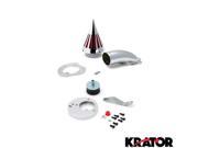 Krator® Honda VTX 1300 VTX1300 All Years Cruiser High Quality Chrome Billet Aluminum Cone Spike Air Cleaner Kit Intake Filter Motorcycle