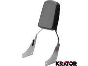 Krator® Honda ACE 1100 High Quality Chrome Backrest Sissy Bar with Leather Pad Back Rest Seat Metric Cruisers Motorcycle