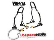Venom Sport Bike Motorcycle Front & Rear Combo Wheel Lift Stands Fork & Swingarm Stands Paddock Stands Fits Yamaha Honda Kawasaki Suzuki Ducati Bmw + KapscoMoto Venom Sport Bike Motorcycle Front & Rear Combo Wheel Lift Stands Fork & Swingarm Stands Paddock Stands Fits Yamaha Honda Kawasaki Suzuki Ducati Bmw + KapscoMoto