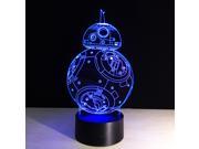 Smart Robot 3D LED Night Light Touch Switch Table Lamp 7 Color Room Decor Colorful Kids Baby Gift