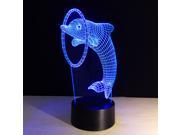 Dolphin 3D LED Night Light Touch Switch Table Lamp 7 Color Room Decor Colorful Kids Baby Gift