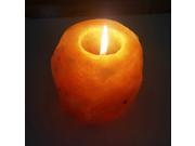 Himalayas Natural Mineral Hand Carved Purifying Air Salt Candlestick Creative Night Light for Birthday Party Candlelight Dinne